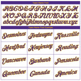 Custom White Purple-Gold Authentic Throwback Basketball Jersey
