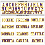 Custom White Purple-Gold Mesh Authentic Throwback Football Jersey
