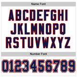 Custom White Navy-Red Mesh Authentic Football Jersey