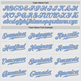 Custom White Navy Pinstripe Light Blue-Gray Authentic Baseball Jersey