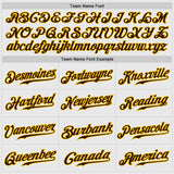 Custom White Gold Pinstripe Brown-Gold Authentic Baseball Jersey