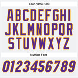 Custom White Purple-Gold Authentic Baseball Jersey