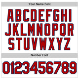 Custom White Red-Navy Authentic Sleeveless Baseball Jersey