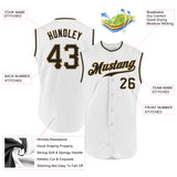 Custom White Black-Old Gold Authentic Sleeveless Baseball Jersey
