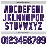 Custom White Purple-Black Authentic Sleeveless Baseball Jersey