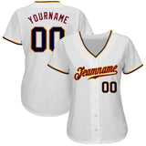 Custom White Navy-Gold Authentic Baseball Jersey