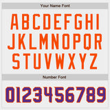 Custom White Purple-Orange Authentic Baseball Jersey