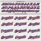 Custom White Navy-Red Authentic Baseball Jersey