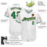 Custom White Kelly Green-Old Gold Authentic Baseball Jersey