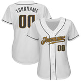 Custom White Steel Gray-Old Gold Authentic Baseball Jersey