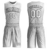 Custom White White-Black Round Neck Sublimation Basketball Suit Jersey