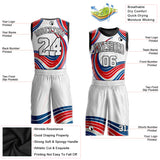 Custom White White-Red Round Neck Sublimation Basketball Suit Jersey
