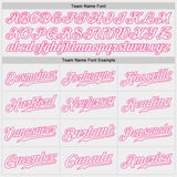 Custom White White-Pink Authentic Baseball Jersey