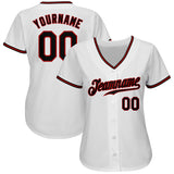 Custom White Black-Red Authentic Baseball Jersey