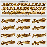 Custom White Brown-Gold Authentic Baseball Jersey