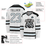 Custom White Silver-Black Hockey Jersey