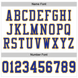 Custom White Royal-Gold Mesh Authentic Football Jersey