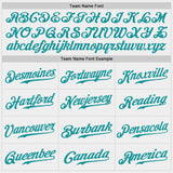 Custom White Teal Authentic Baseball Jersey