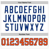 Custom White Orange-Royal Authentic Throwback Basketball Jersey