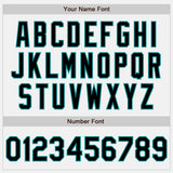 Custom White Black-Teal Authentic Baseball Jersey
