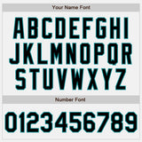 Custom White Teal Pinstripe Black Authentic Baseball Jersey
