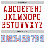Custom White Light Blue-Red Mesh Authentic Football Jersey