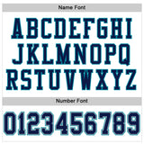 Custom White Navy Gray-Teal Mesh Authentic Football Jersey