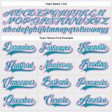 Custom White Teal-Pink Hockey Lace Neck Jersey