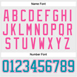 Custom White Teal-Pink Hockey Lace Neck Jersey