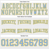 Custom Stitched White Light Blue-Yellow Football Pullover Sweatshirt Hoodie