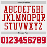 Custom White Navy Pinstripe Red Authentic Baseball Jersey