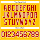 Custom Yellow Black Pinstripe Red-White Authentic Baseball Jersey