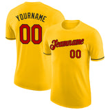 Custom Yellow Red-Black Performance T-Shirt