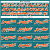 Custom Teal White Pinstripe Orange-White Authentic Baseball Jersey