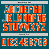 Custom Teal Orange-White Authentic Baseball Jersey