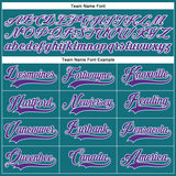 Custom Teal Purple Pinstripe Purple-White Authentic Baseball Jersey
