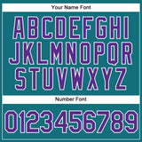 Custom Teal Purple Pinstripe Purple-White Authentic Baseball Jersey