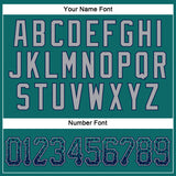 Custom Teal Navy-Gray Authentic Drift Fashion Baseball Jersey