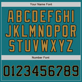 Custom Teal Black-Old Gold Authentic Baseball Jersey
