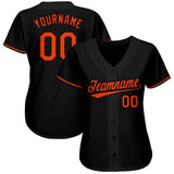 Custom Black Orange Baseball Jersey