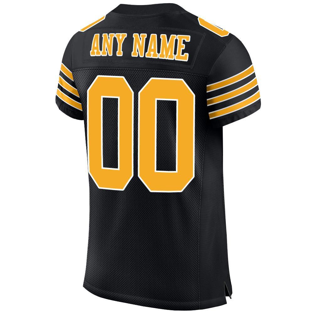 Custom Black Gold-White Mesh Authentic Football Jersey FiitgShop Custom Black Gold-White Mesh Authentic Football Jersey FiitgShop