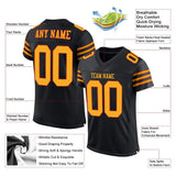 Custom Black Gold-Scarlet Mesh Authentic Football Jersey