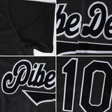 Custom Black Black-Gray Authentic Throwback Rib-Knit Baseball Jersey Shirt