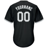 Custom Black White-Gray Authentic Throwback Rib-Knit Baseball Jersey Shirt