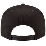 Custom Black Black-White Stitched Adjustable Snapback Hat