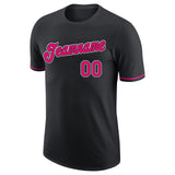 Custom Black Pink-White Performance T-Shirt