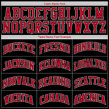 Custom Black Red-White Authentic Throwback Rib-Knit Baseball Jersey Shirt