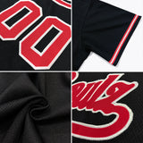 Custom Black Red-White Authentic Throwback Rib-Knit Baseball Jersey Shirt