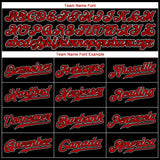 Custom Black Red-White Authentic Baseball Jersey