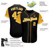 Custom Black Gold-White Authentic Two Tone Baseball Jersey